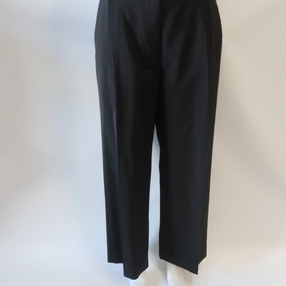 NWT Womens WE-AR4 Boyfriend 100% Wool Jet Black Wide Leg Pants M - Picture 3 of 10